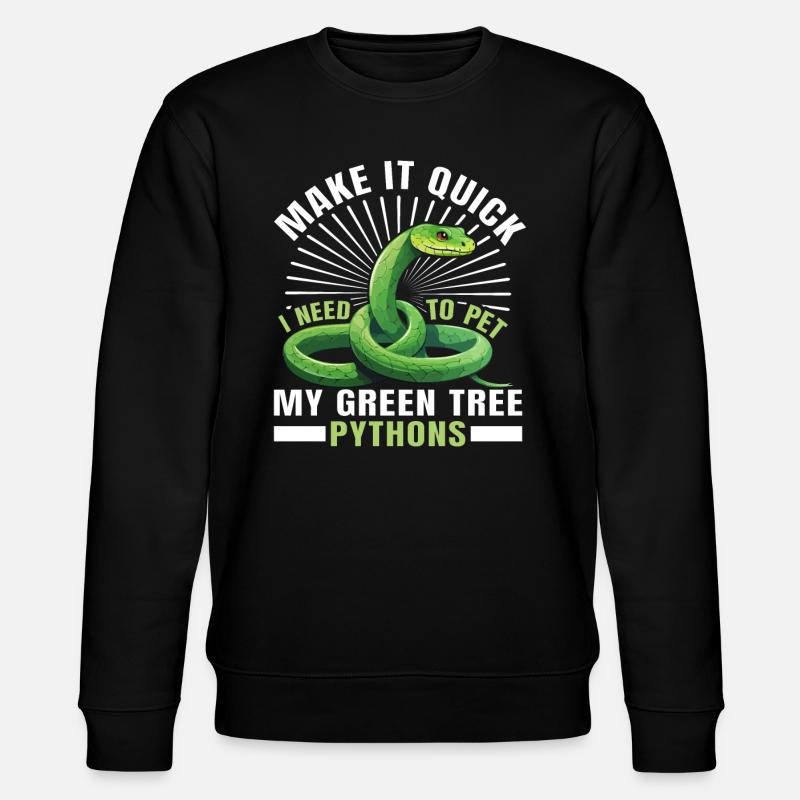 Green Tree Python - Stanley/Stella Unisex Bio-Sweatshirt CHANGER  - Schwarz