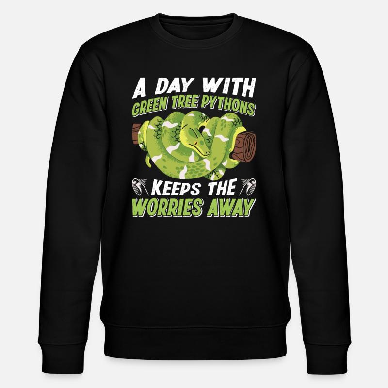 Green Tree Python - Stanley/Stella CHANGER Unisex Organic Sweatshirt - black