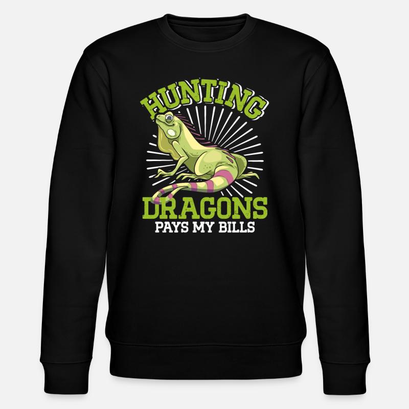 Drôle de dicton Iguane - Sweat bio CHANGER Stanley/Stella Unisexe - noir