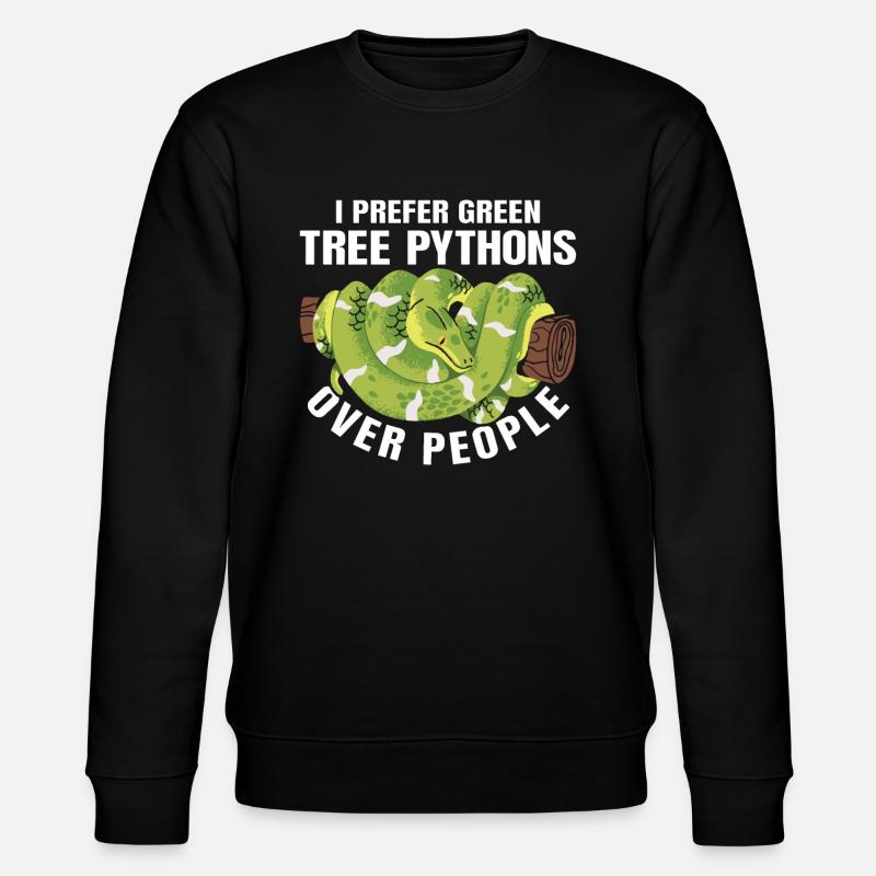 Green Tree Python - Stanley/Stella Unisex Bio-Sweatshirt CHANGER  - Schwarz
