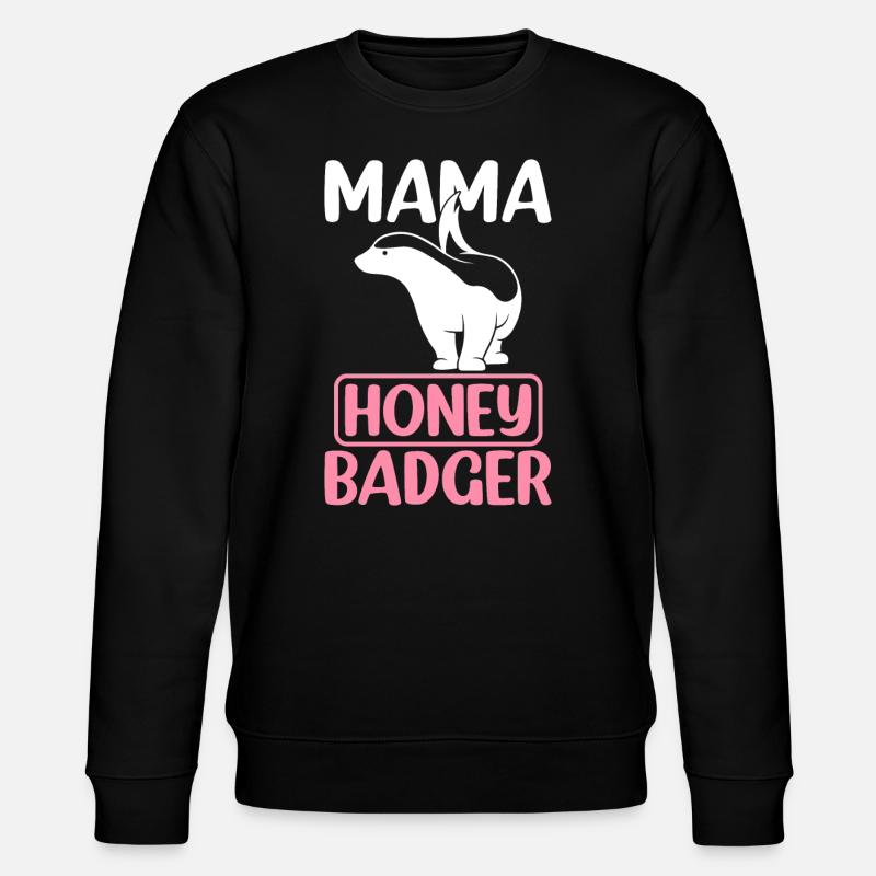 Mama Honigdachs - Stanley/Stella Unisex Bio-Sweatshirt CHANGER  - Schwarz