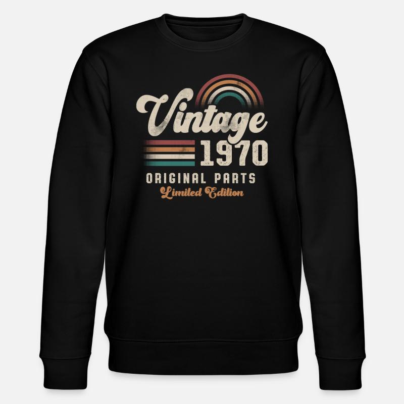Millésime 1970 Anniversaire Rétro - Sweat bio CHANGER Stanley/Stella Unisexe - noir
