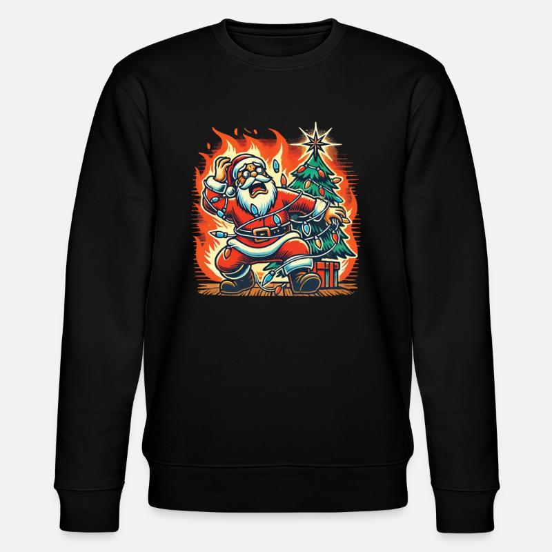 Stromschlag Weihnachtsmann Katastrophe - Stanley/Stella Unisex Bio-Sweatshirt CHANGER  - Schwarz