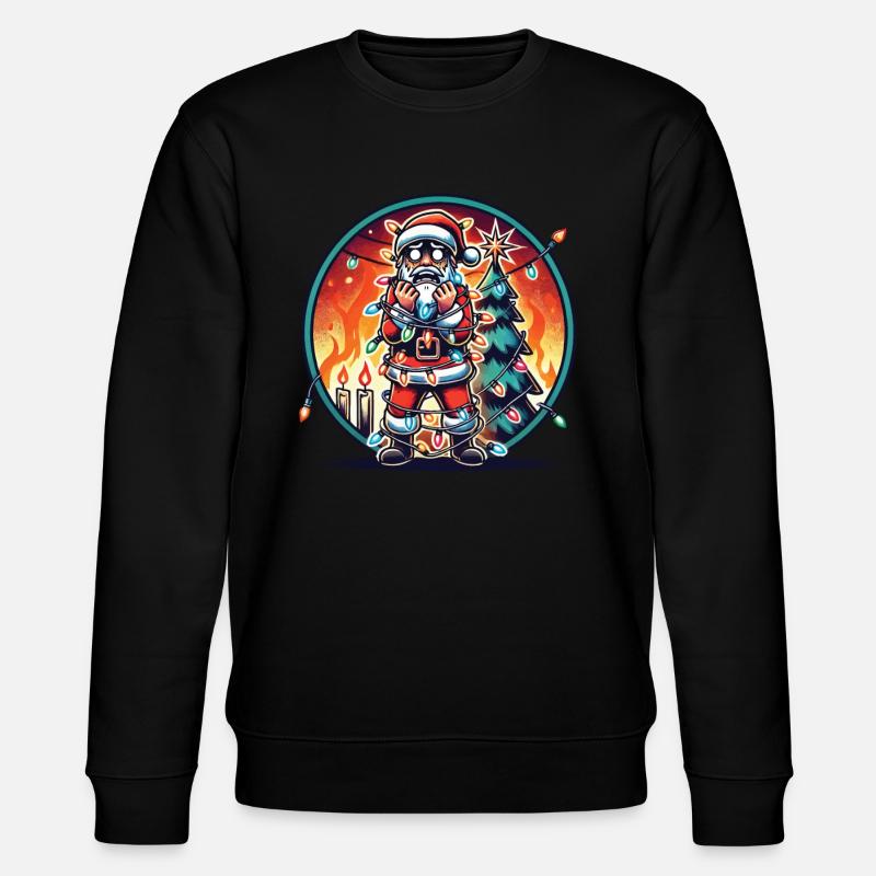 Stromschlag Weihnachtsmann Chaos - Stanley/Stella Unisex Bio-Sweatshirt CHANGER  - Schwarz