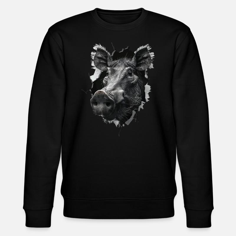 Warzenschwein - Stanley/Stella Unisex Bio-Sweatshirt CHANGER  - Schwarz