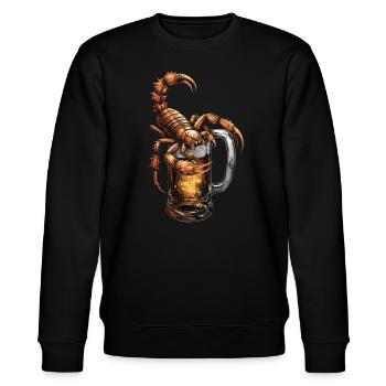 Scorpion Bier - Stanley/Stella Unisex Bio-Sweatshirt CHANGER  - Schwarz - Vorne - Nik (191cm) & Marisol (170cm)