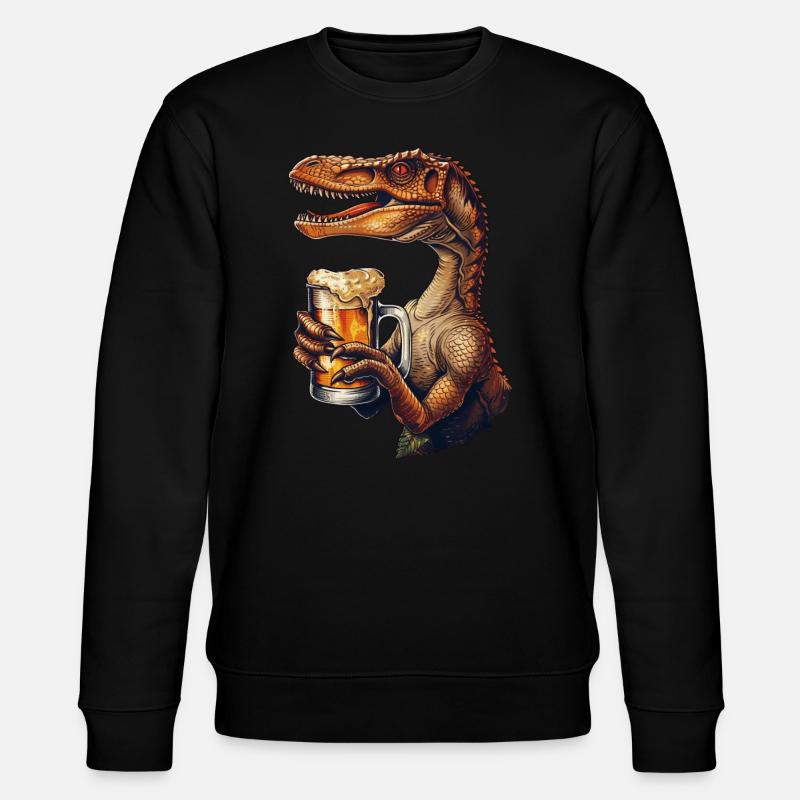 Utahraptor Bier - Stanley/Stella Unisex Bio-Sweatshirt CHANGER  - Schwarz