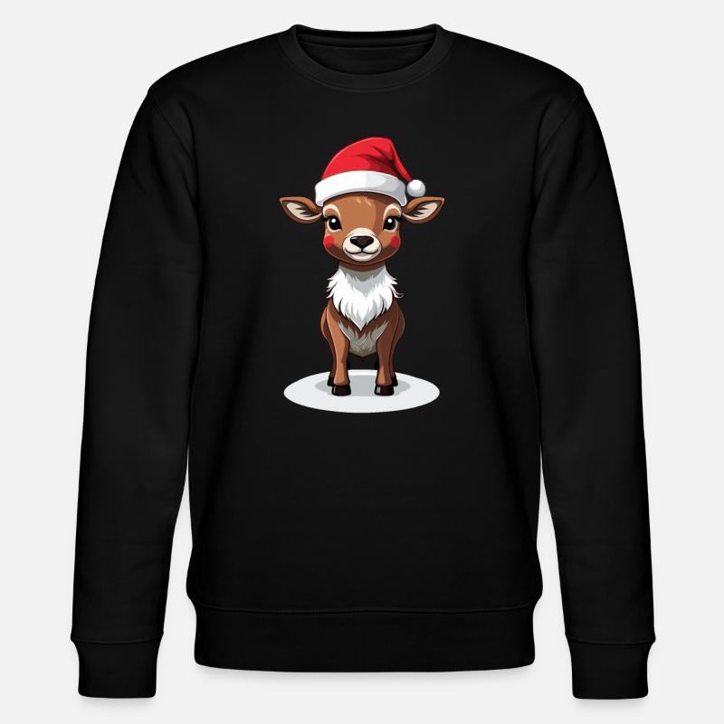Christmas reindeer with cap - Stanley/Stella CHANGER Unisex Organic Sweatshirt - black
