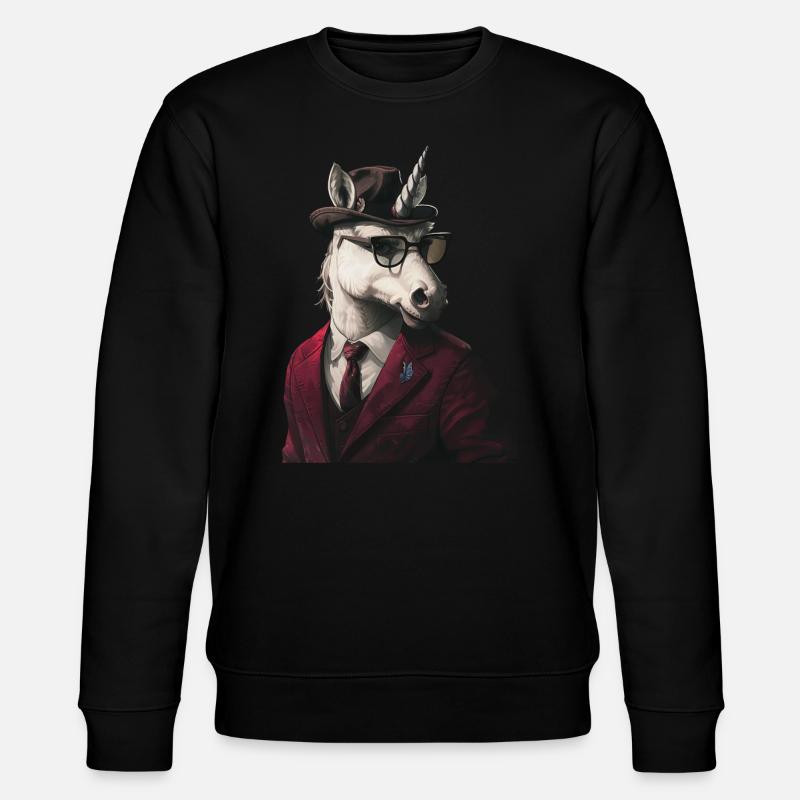 Einhorn - Stanley/Stella Unisex Bio-Sweatshirt CHANGER  - Schwarz