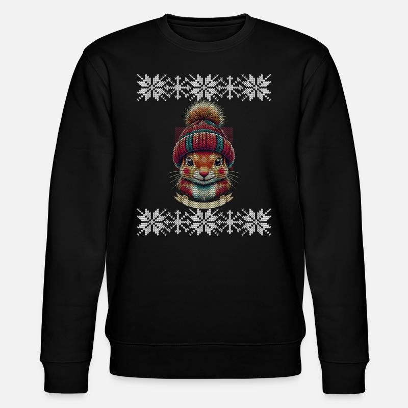 Écureuil d’hiver avec casquette - Sweat bio CHANGER Stanley/Stella Unisexe - noir