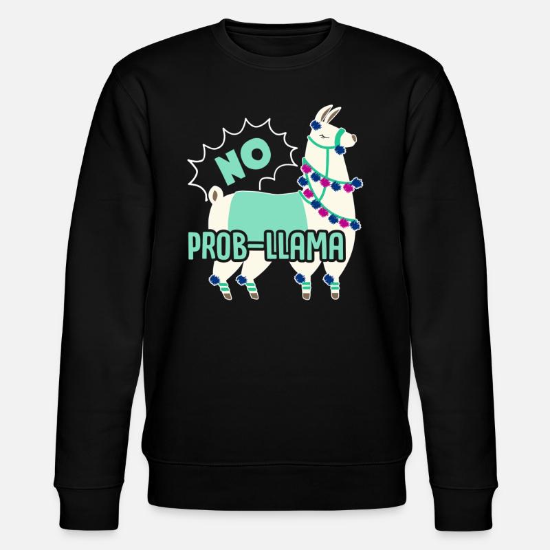 Llama No Prob Llama - Stanley/Stella CHANGER Unisex Organic Sweatshirt - black