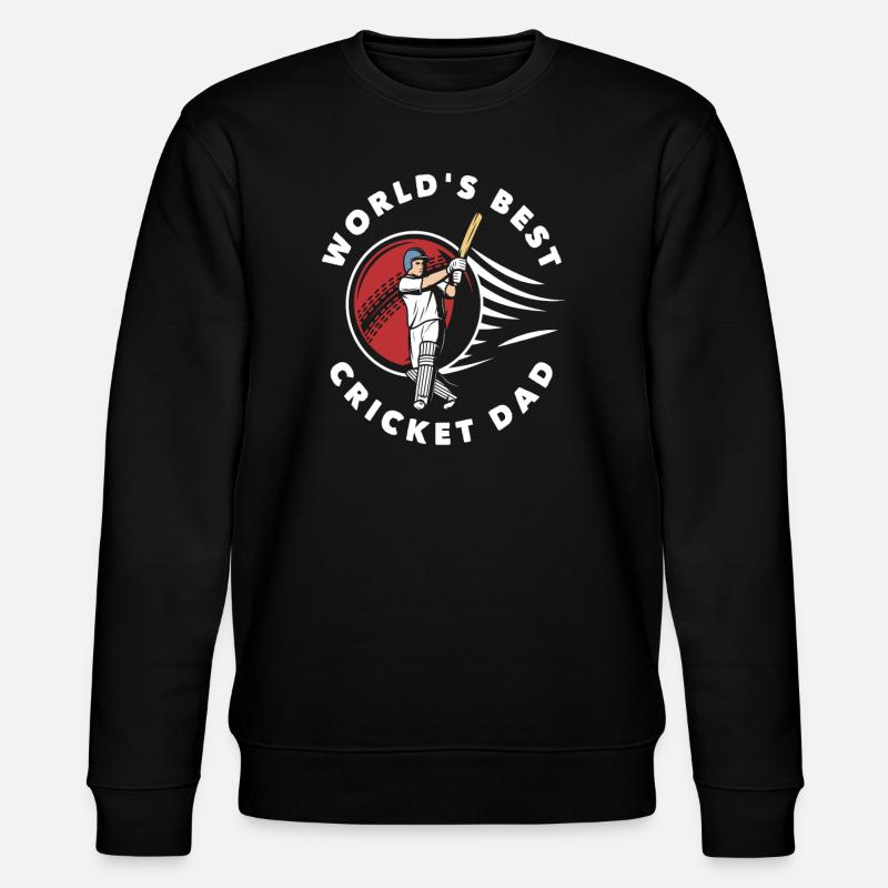 Best Cricketer Dad Design - Stanley/Stella CHANGER Unisex Organic Sweatshirt - black
