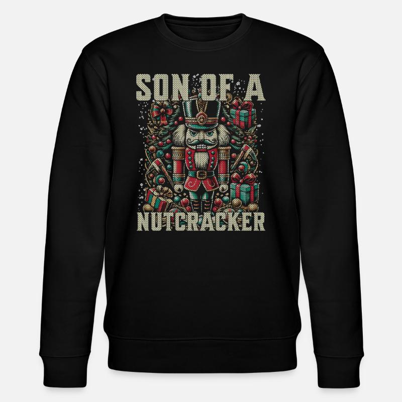 Naughty Nutcracker Christmas Humor - Stanley/Stella CHANGER Unisex Organic Sweatshirt - black