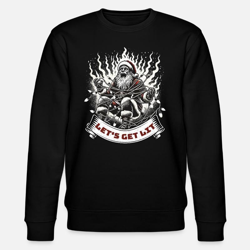 Weihnachtsmann Lichterkette Chaos - Stanley/Stella Unisex Bio-Sweatshirt CHANGER  - Schwarz