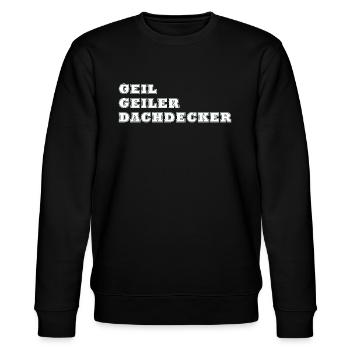 Geil Geiler Dachdecker - Stanley/Stella Unisex Bio-Sweatshirt CHANGER  - Schwarz - Vorne - Nik (191cm) & Marisol (170cm)