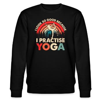 Yoga - I look so good because I practise yoga - Stanley/Stella Unisex Bio-Sweatshirt CHANGER  - Schwarz - Vorne - Nik (191cm) & Marisol (170cm)