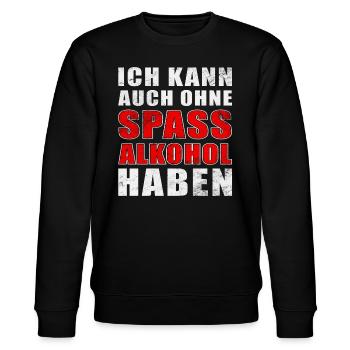 Alkohol | Spruch | Geschenkidee - Stanley/Stella Unisex Bio-Sweatshirt CHANGER  - Schwarz - Vorne - Nik (191cm) & Marisol (170cm)
