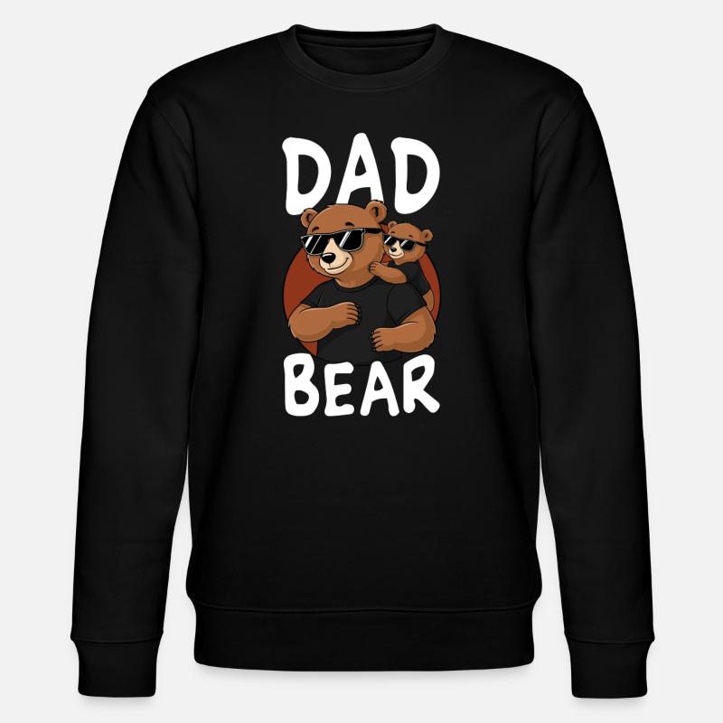 Dad Bear - Stanley/Stella Unisex Bio-Sweatshirt CHANGER  - Schwarz