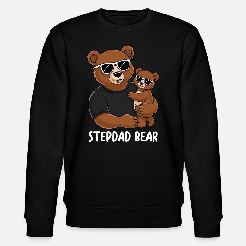 Stepdad Bear - Stanley/Stella CHANGER Unisex Organic Sweatshirt - black
