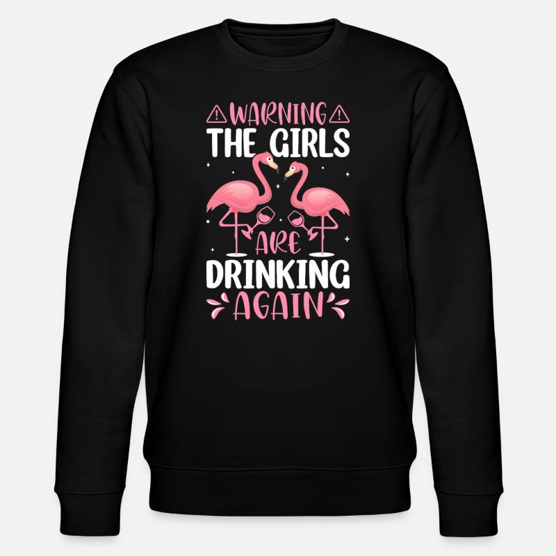 Weintrinkende Trinker Weinglas-Mädchen trinken - Stanley/Stella Unisex Bio-Sweatshirt CHANGER - Schwarz