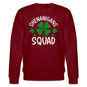 Shenanigans Squad - Stanley/Stella CHANGER Unisex Organic Sweatshirt - burgundy - Front - Nik (191cm) & Marisol (170cm)