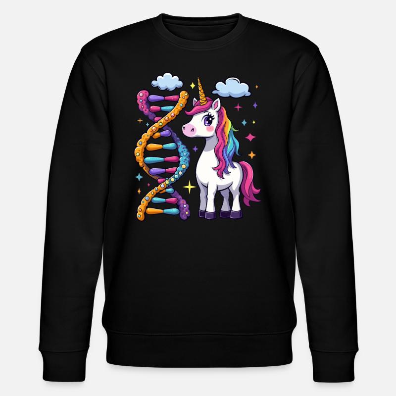 Einhorn DNA - Stanley/Stella Unisex Bio-Sweatshirt CHANGER  - Schwarz