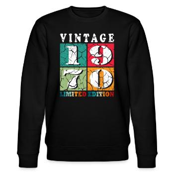 Vintage 1970 Limited Edition - Stanley/Stella Unisex Bio-Sweatshirt CHANGER  - Schwarz - Vorne - Nik (191cm) & Marisol (170cm)