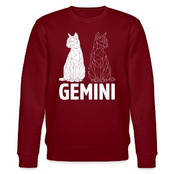 Gemini - Stanley/Stella CHANGER Unisex Organic Sweatshirt - burgundy - Front - Nik (191cm) & Marisol (170cm)