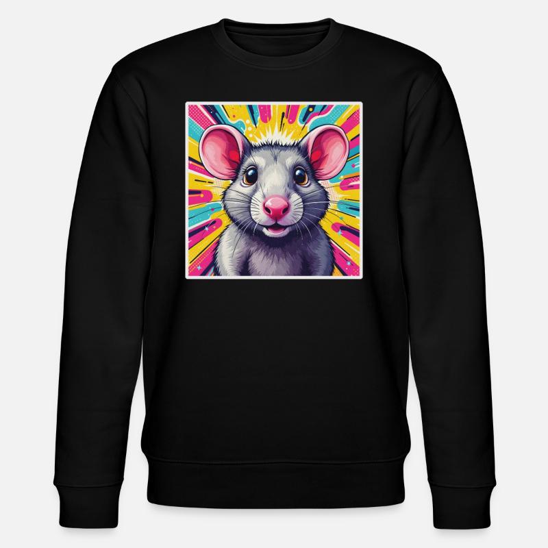 Pop Art Ratte - Stanley/Stella Unisex Bio-Sweatshirt CHANGER  - Schwarz