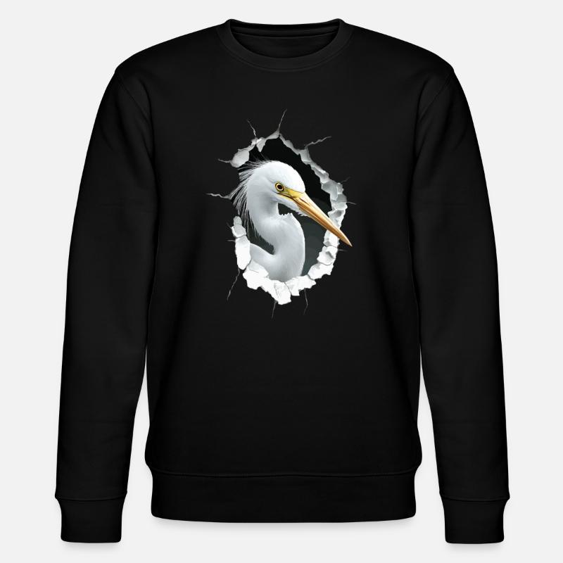 Reiher Vogel - Stanley/Stella Unisex Bio-Sweatshirt CHANGER  - Schwarz