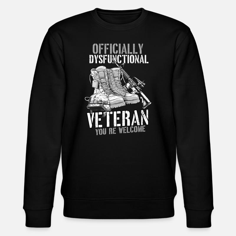 Dysfunctional Veteran - Stanley/Stella CHANGER Unisex Organic Sweatshirt - black