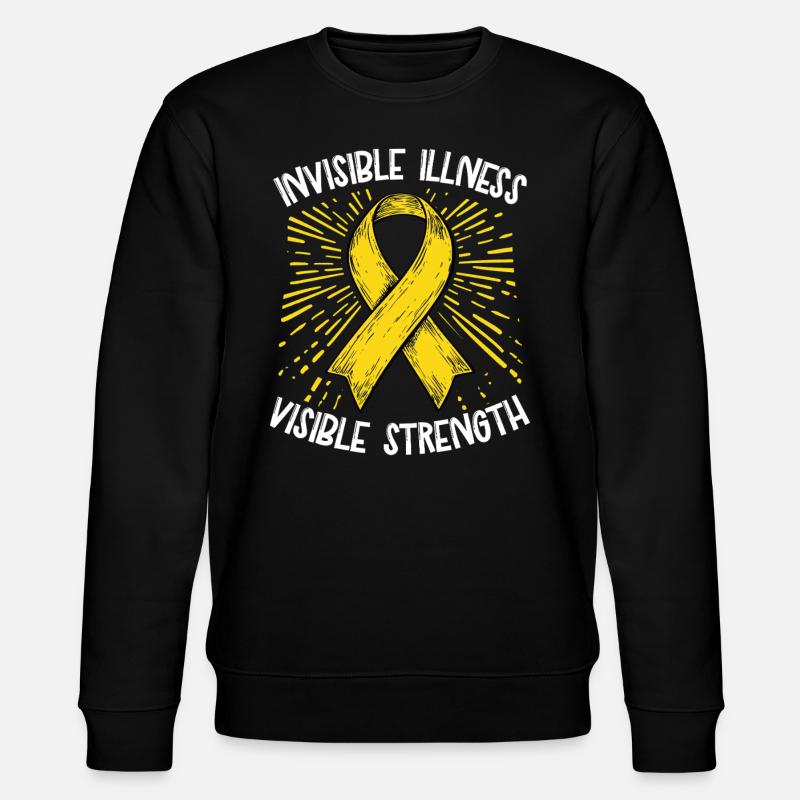 Invisible Disease Visible Strength - Stanley/Stella CHANGER Unisex Organic Sweatshirt - black