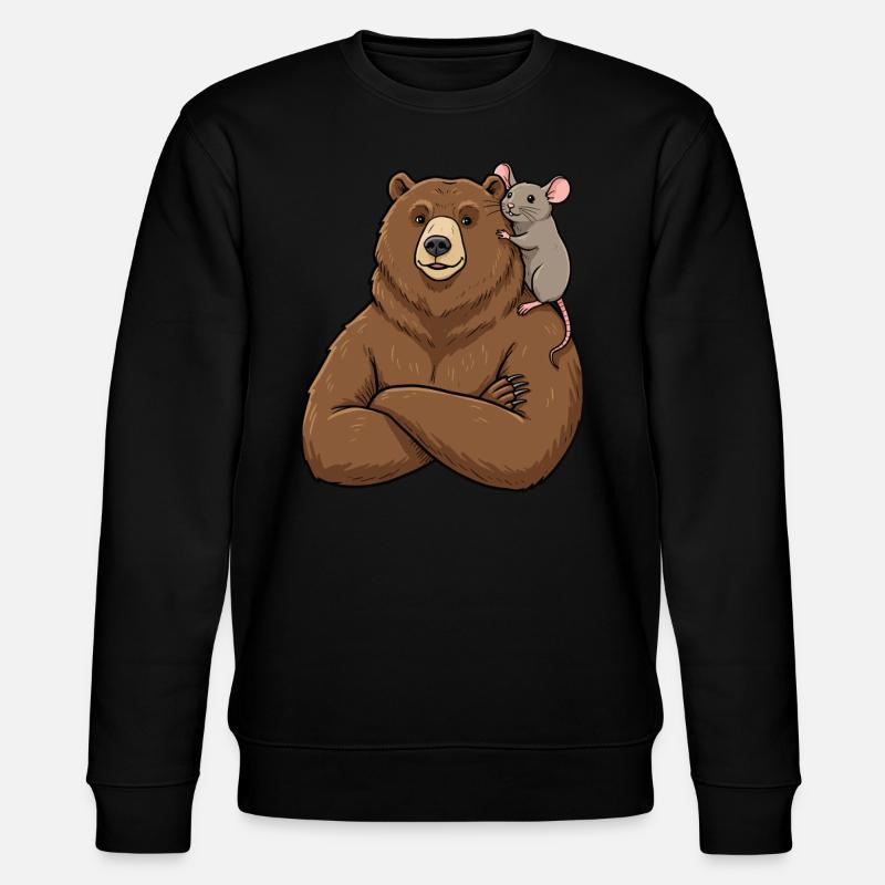 Bär und Maus - Stanley/Stella Unisex Bio-Sweatshirt CHANGER  - Schwarz