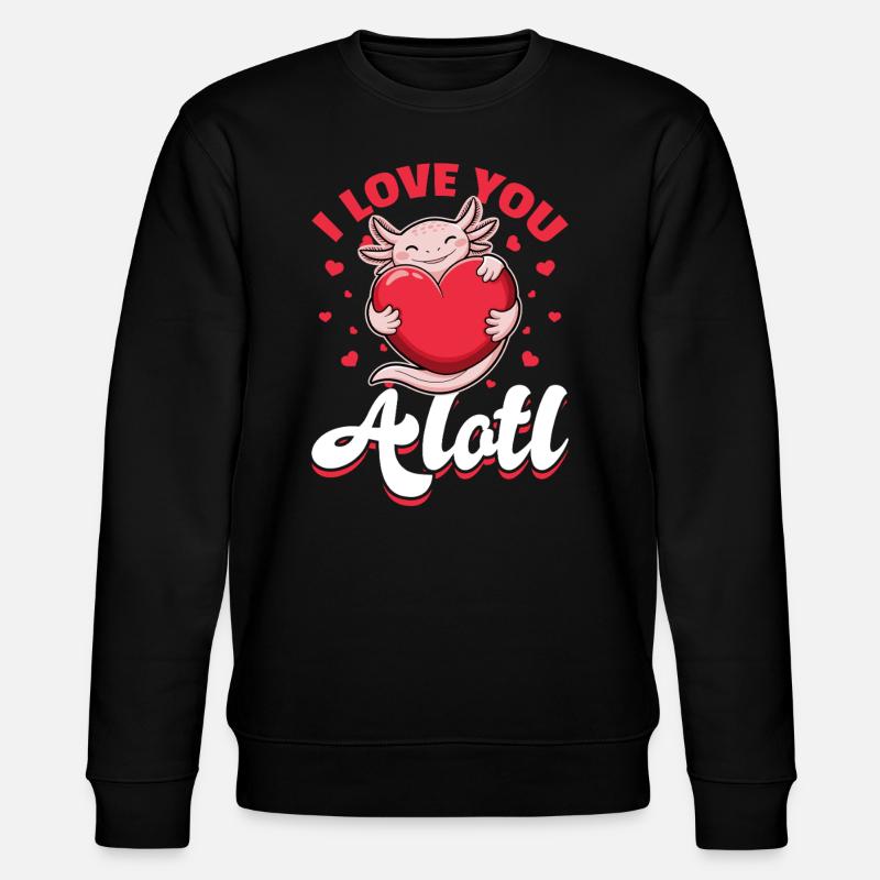 Mignon Axolotl Saint-Valentin - Sweat bio CHANGER Stanley/Stella Unisexe - noir
