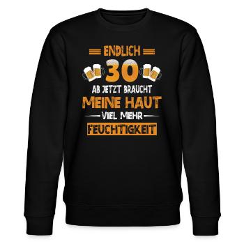 Biertrinker 30. Geburtstag - Stanley/Stella Unisex Bio-Sweatshirt CHANGER  - Schwarz - Vorne - Nik (191cm) & Marisol (170cm)