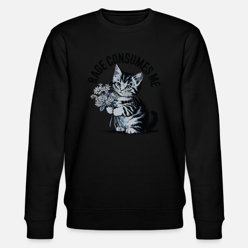 Rage Consumes Me Cat - Stanley/Stella Unisex Bio-Sweatshirt CHANGER  - Schwarz