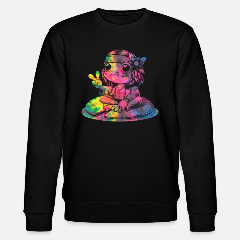 Friedenszeichen Dye Hippie Frog 60s - Stanley/Stella Unisex Bio-Sweatshirt CHANGER  - Schwarz