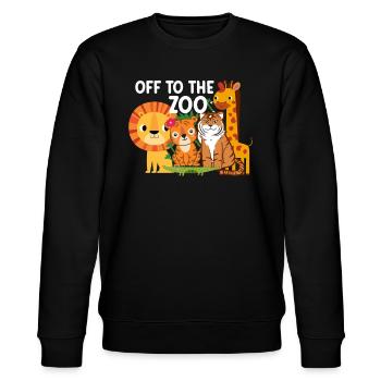 Zoo -Tiere Safari Party Zoo Safari Zoo -Tier - Stanley/Stella Unisex Bio-Sweatshirt CHANGER  - Schwarz - Vorne - Nik (191cm) & Marisol (170cm)
