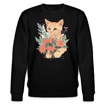 Cat Rage Consumes Me Humor Meme - Stanley/Stella Unisex Bio-Sweatshirt CHANGER  - Schwarz - Vorne - Nik (191cm) & Marisol (170cm)