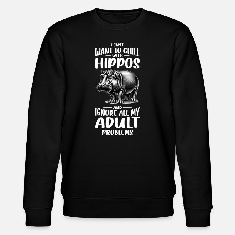 Nilpferd - Stanley/Stella Unisex Bio-Sweatshirt CHANGER  - Schwarz