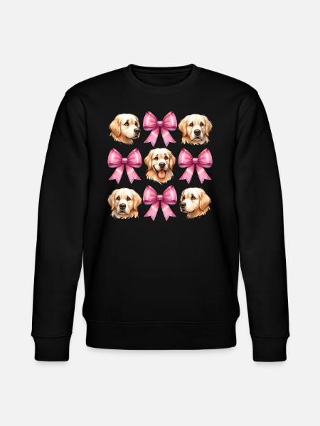 Coquette Bow Kultainennoutaja Koira Äiti Vaaleanpunainen - Stanley/Stella CHANGER unisex luomu-collegepaita - musta
