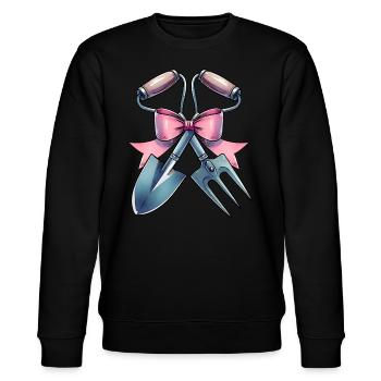 Coquette Bogen Gartenarbeit Gärtner Schaufel Rosa - Stanley/Stella Unisex Bio-Sweatshirt CHANGER  - Schwarz - Vorne - Nik (191cm) & Marisol (170cm)
