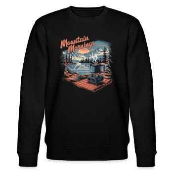 Morgen in den Bergen, Picknick am See mit - Stanley/Stella Unisex Bio-Sweatshirt CHANGER  - Schwarz - Vorne - Nik (191cm) & Marisol (170cm)