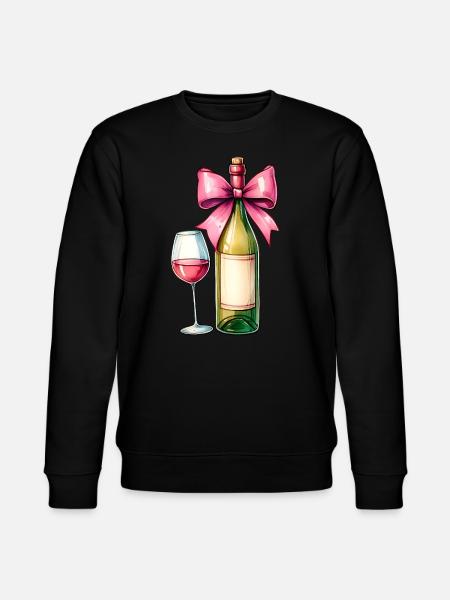 Coquette Bow Wine Drinker Pink - Stanley/Stella CHANGER Unisex Organic Sweatshirt - black