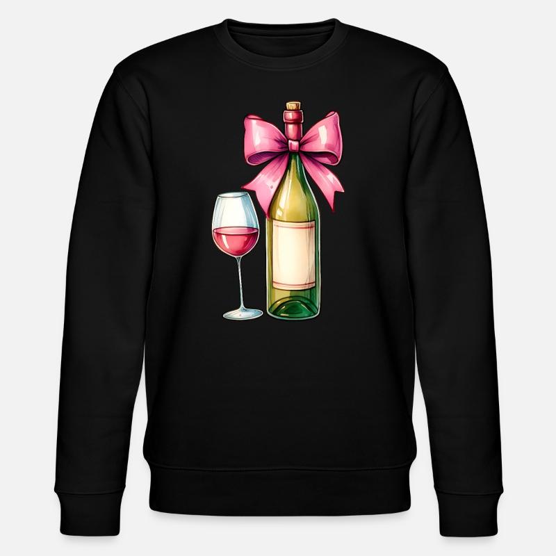 Coquette Bow Weintrinker Rosa - Stanley/Stella Unisex Bio-Sweatshirt CHANGER  - Schwarz