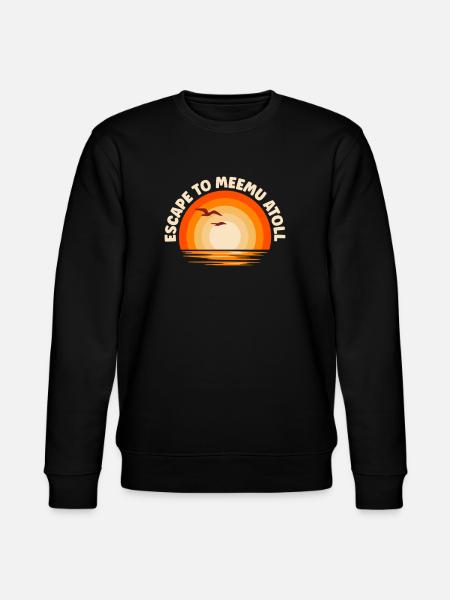 I'm fleeing to Meemu Atoll - Stanley/Stella CHANGER Unisex Organic Sweatshirt - black