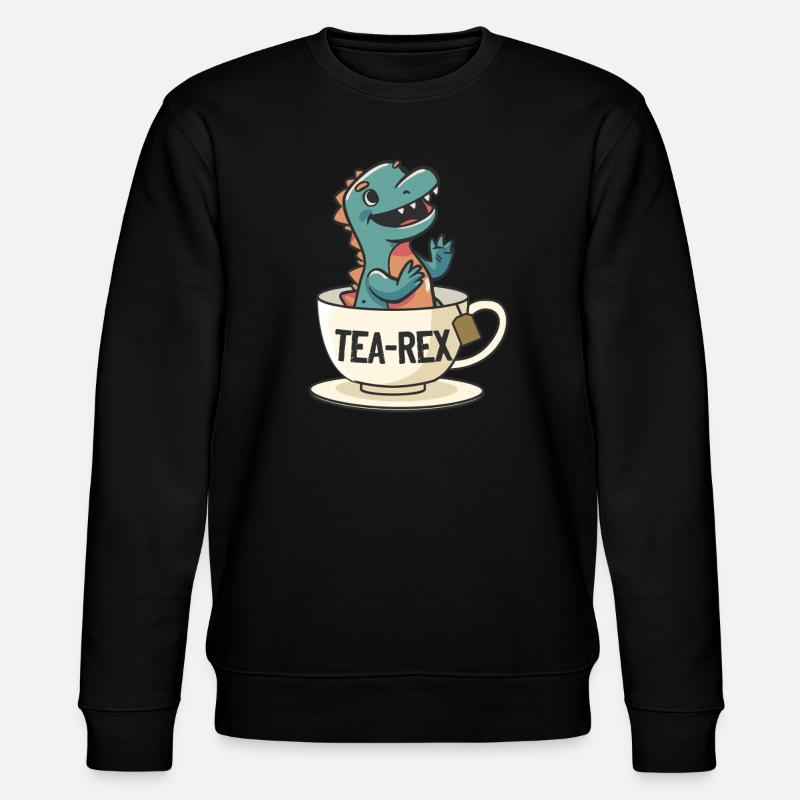 Funny Dinosaur Tea-Rex Dinosaur - Stanley/Stella CHANGER Unisex Organic Sweatshirt - black