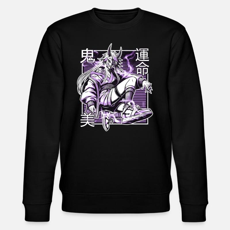 Violetter Kunoichi-Dämon - Stanley/Stella Unisex Bio-Sweatshirt CHANGER  - Schwarz