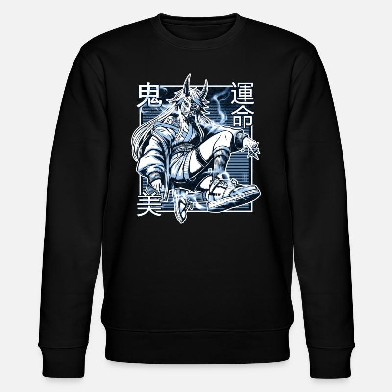 Démon Kunoichi bleu - Sweat bio CHANGER Stanley/Stella Unisexe - noir