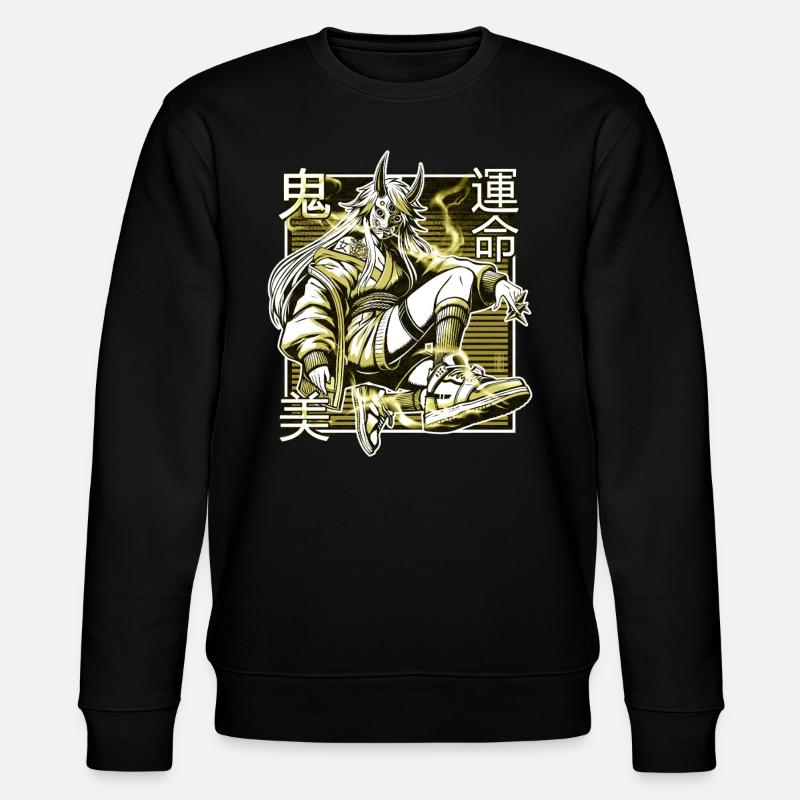 Gelber Kunoichi-Dämon - Stanley/Stella Unisex Bio-Sweatshirt CHANGER  - Schwarz
